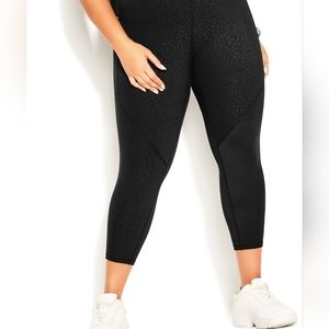 NWT City Chic Cheetah Two-tone Black  Athletic Leggings